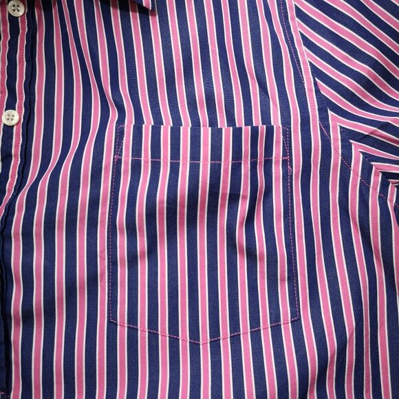 Lauren Ralph Lauren Ladies Size XL Pink & Navy Stripes Loose Fit Blouse - Picture 7 of 14